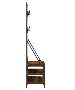 Appendiabiti Con Porta Scarpe Rovere Fumo 100x40x184 cm