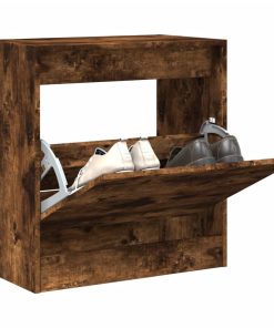 Scarpiera Rovere Fumo 60x34x63,5 Cm In Legno Multistrato
