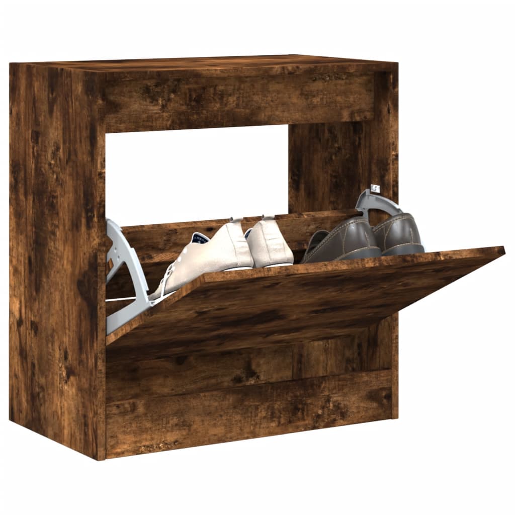 Scarpiera Rovere Fumo 60x34x63,5 Cm In Legno Multistrato