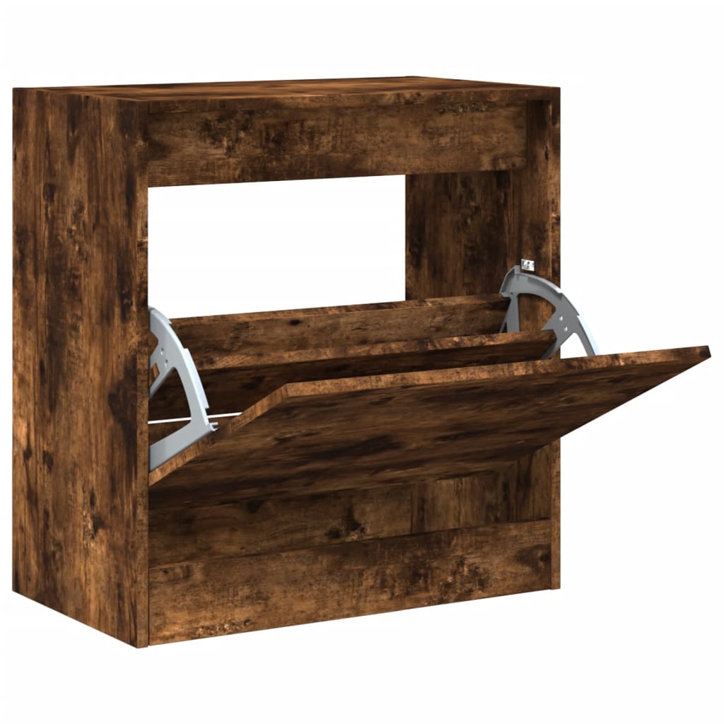 Scarpiera Rovere Fumo 60x34x63,5 Cm In Legno Multistrato - Image 4