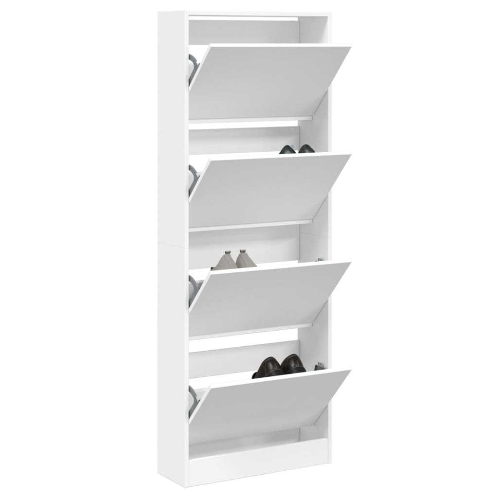 Scarpiera Bianca 60x21x163,5 Cm In Legno Multistrato - Image 3