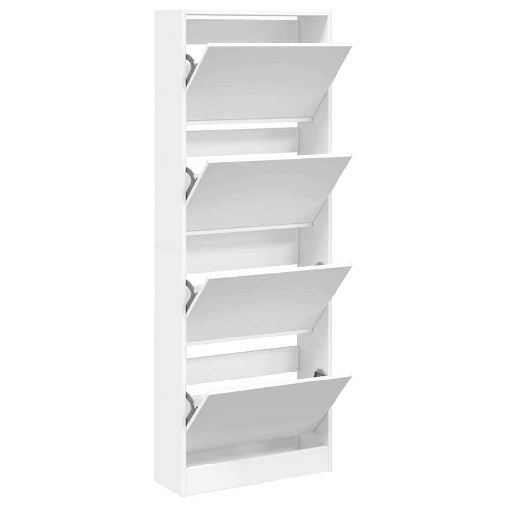 Scarpiera Bianca 60x21x163,5 Cm In Legno Multistrato - Image 5