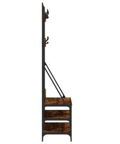 Appendiabiti Con Porta Scarpe Rovere Fumo 100x40x184 cm