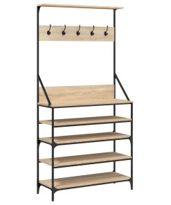 Appendiabiti Con Porta Scarpe Rovere Sonoma 90x34x184 cm