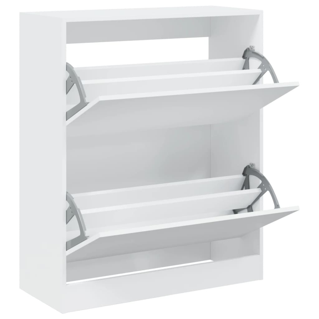 Scarpiera Bianca 80x34x96,5 Cm In Legno Multistrato - Image 3