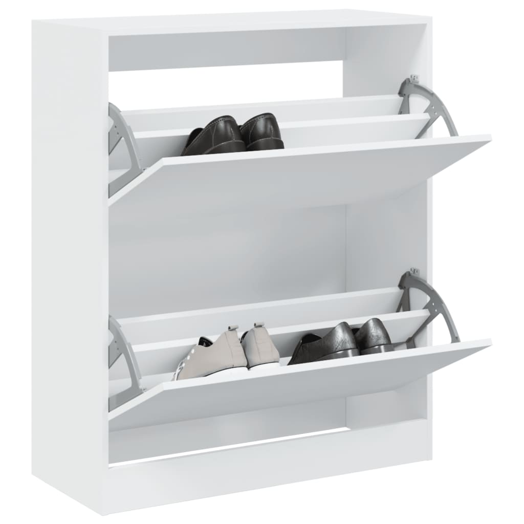 Scarpiera Bianca 80x34x96,5 Cm In Legno Multistrato - Image 4