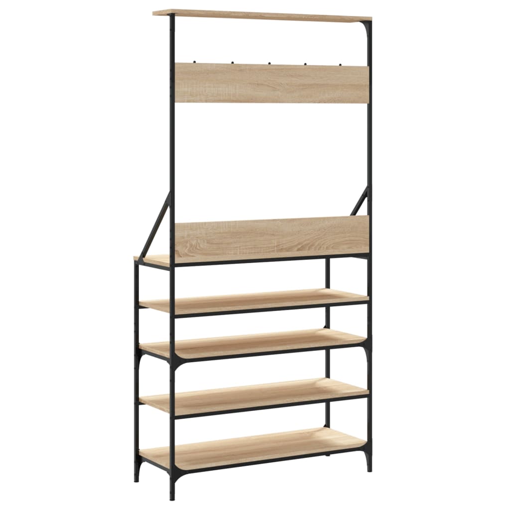 Appendiabiti Con Porta Scarpe Rovere Sonoma 90x34x184 cm - Image 6