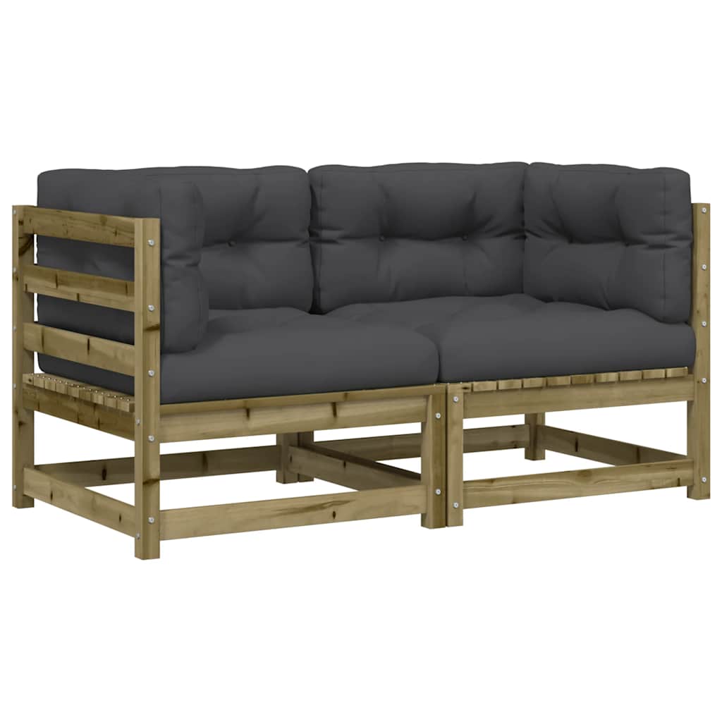 Divani Angolari Da Giardino Cuscini 2pz Legno Impregnato Pino