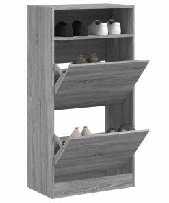 Scarpiera Grigio Sonoma 60x34x116 Cm In Legno Multistrato
