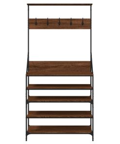 Appendiabiti Con Porta Scarpe Rovere Marrone 90x34x184 cm