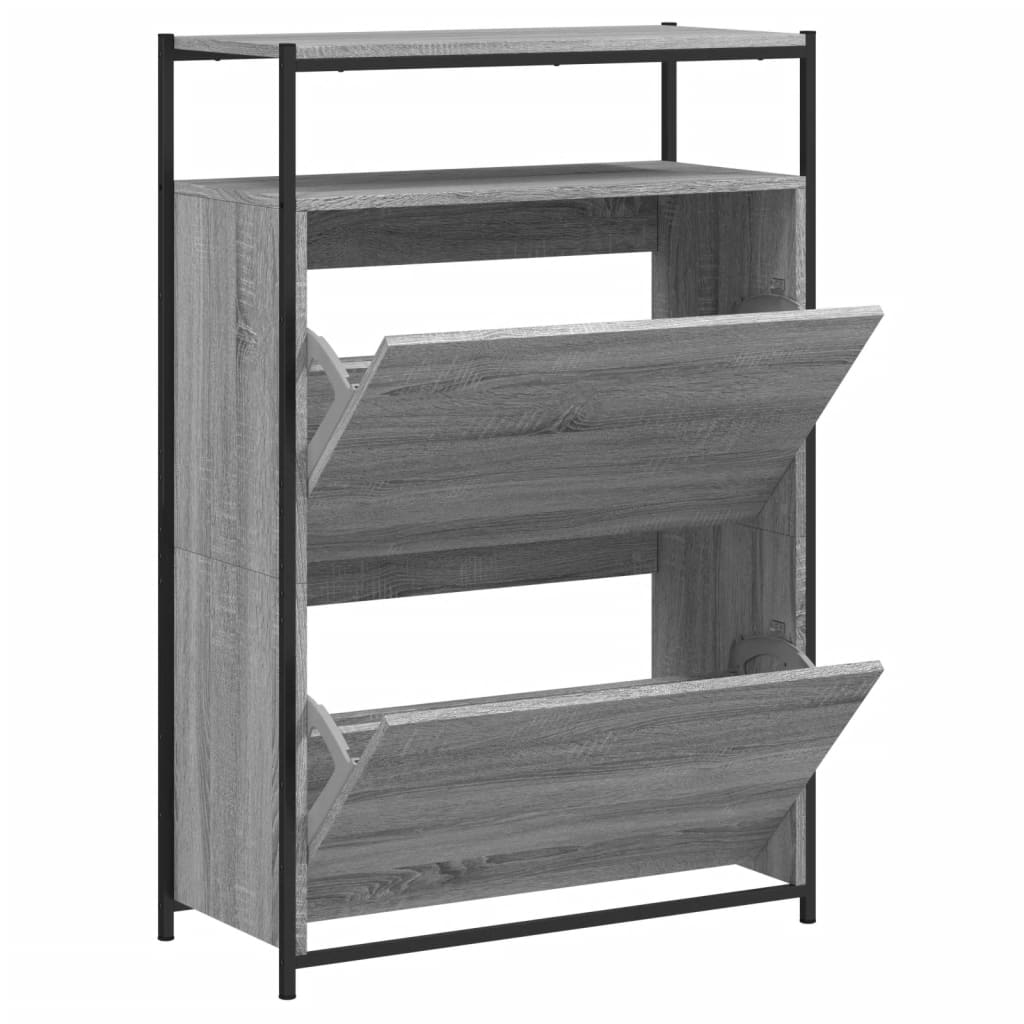 Scarpiera Grigio Sonoma 75x34x112 Cm In Legno Multistrato - Image 5