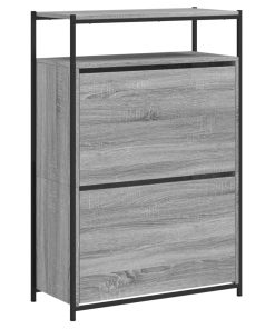 Scarpiera Grigio Sonoma 75x34x112 Cm In Legno Multistrato