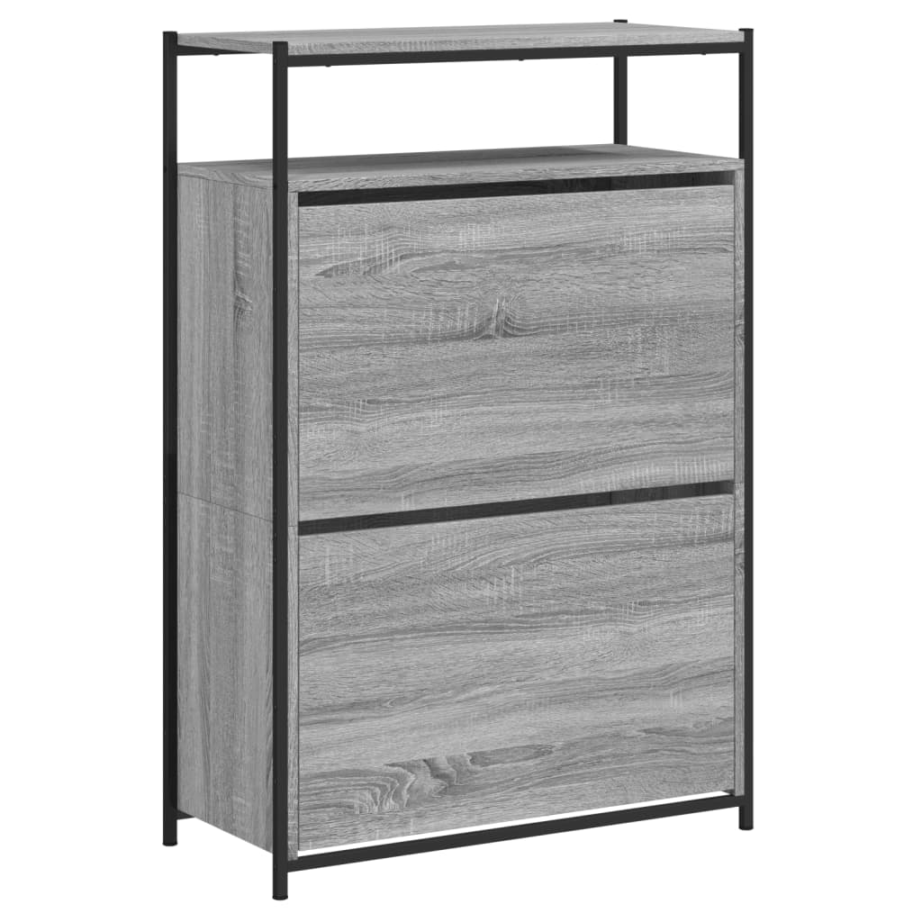 Scarpiera Grigio Sonoma 75x34x112 Cm In Legno Multistrato