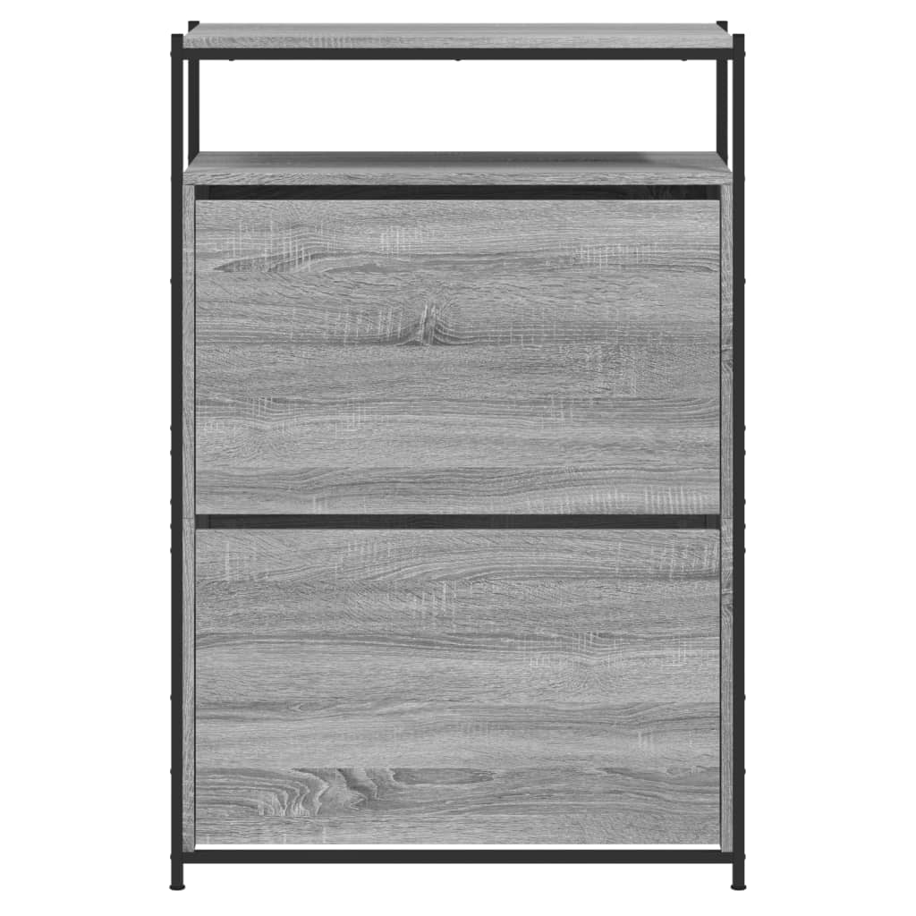 Scarpiera Grigio Sonoma 75x34x112 Cm In Legno Multistrato - Image 2