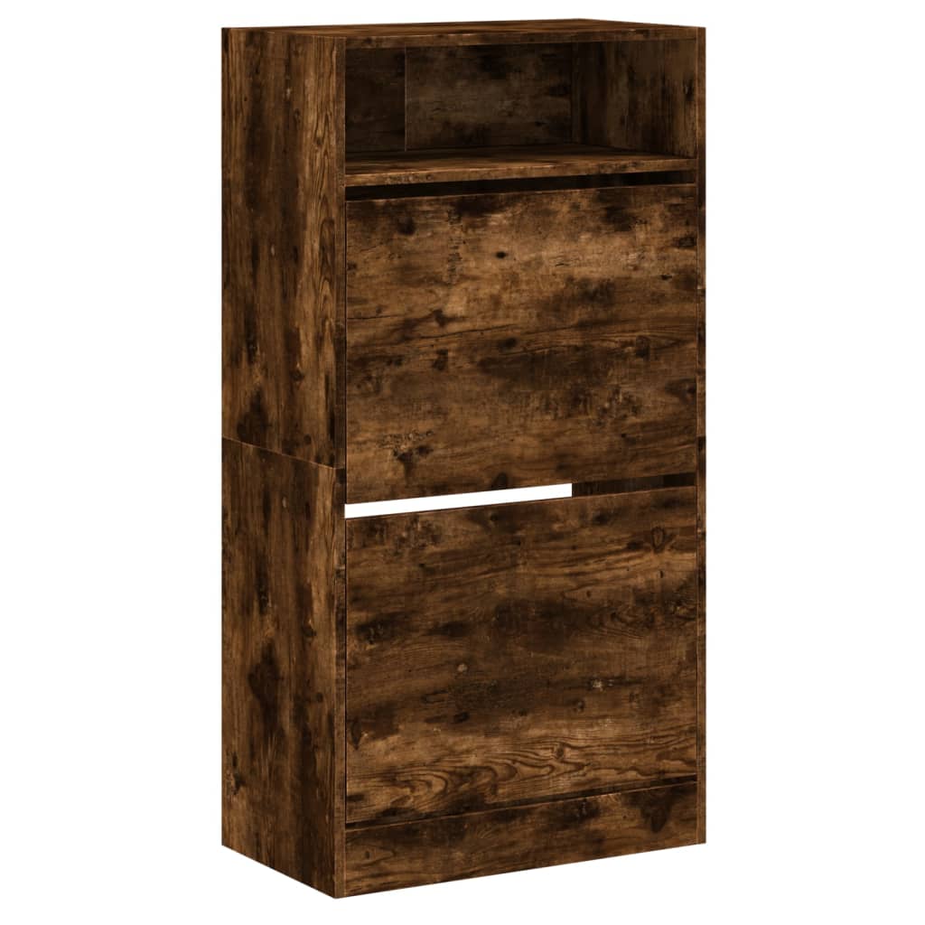 Scarpiera Rovere Fumo 60x34x116 Cm In Legno Multistrato - Image 2