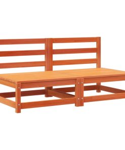 Divani Senza Braccioli Giardino 2pz Marrone Cera 70x70x67 Pino