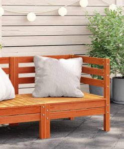 Divano Angolare Da Giardino Marrone Cera In Legno Massello Pino