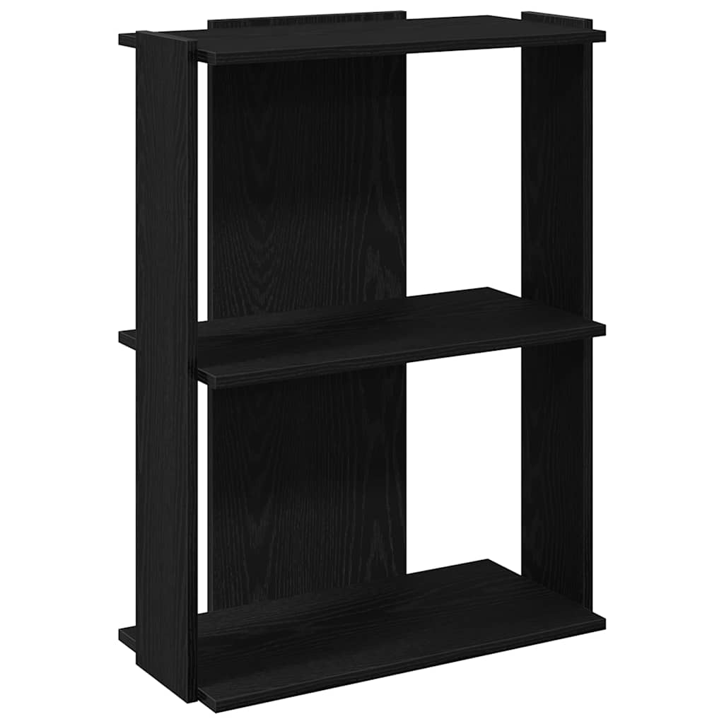 Libreria A 3 Ripiani Nera 60x30x80 Cm In Legno Multistrato