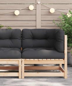 Divano Angolare Da Giardino Con Cuscini Legno Massello Di Pino