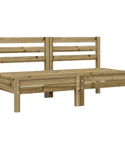 Divani Giardino Senza Braccioli Con Cuscini 2pz Pino Impregnato