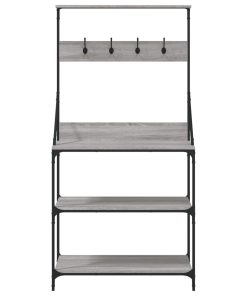 Scaffale Cucina Ganci 4 Ripiani Grigio Sonoma Legno Multistrato