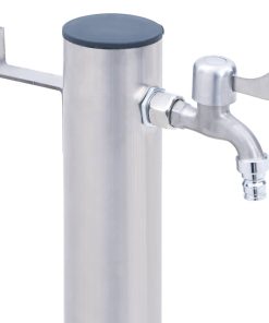 Colonna D'acqua Da Giardino 60 Cm Acciaio Inox Rotonda