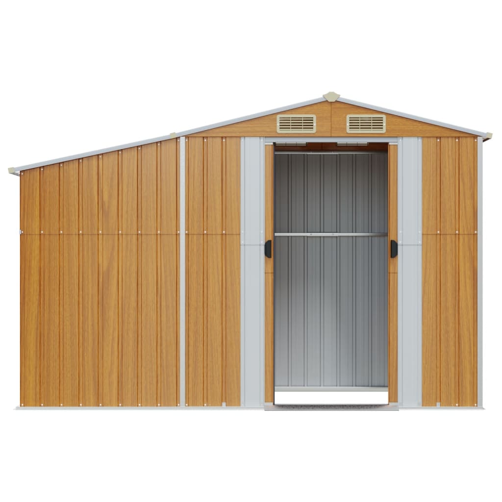 Capanno Da Giardino Marrone 277x93x179 Cm In Acciaio Zincato