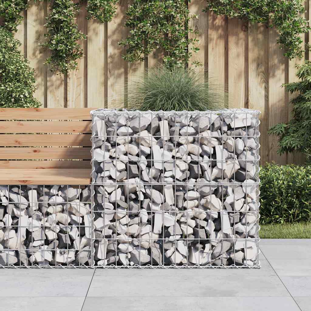 Cesto Gabbione Argento 70x70x65 Cm Ferro Zincato