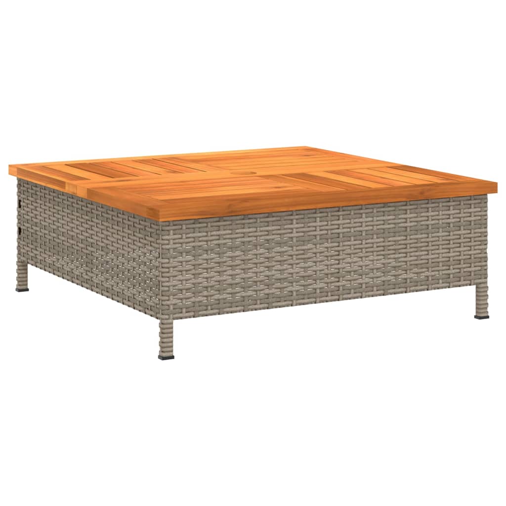 Copertura Base Ombrellone Grigia 70x70x25cm Polyrattan E Acacia - Image 4