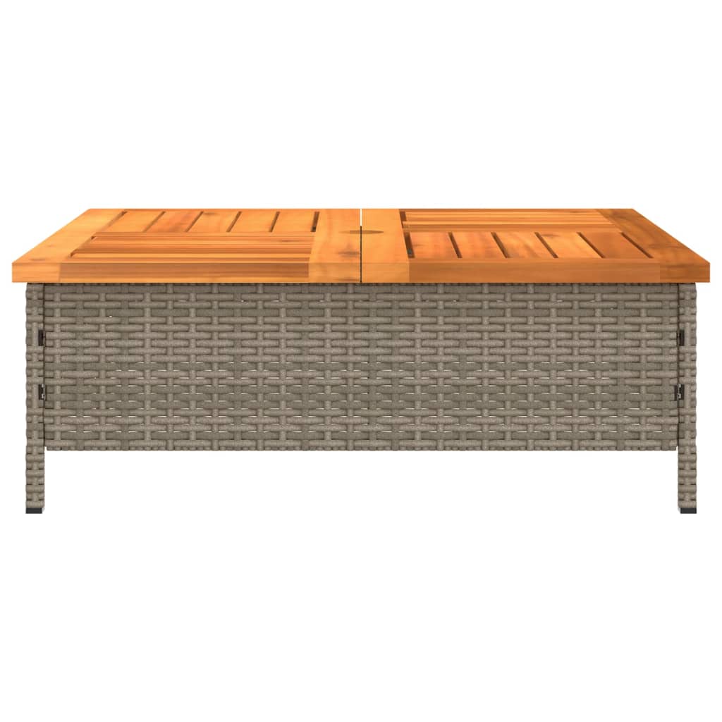 Copertura Base Ombrellone Grigia 70x70x25cm Polyrattan E Acacia - Image 3