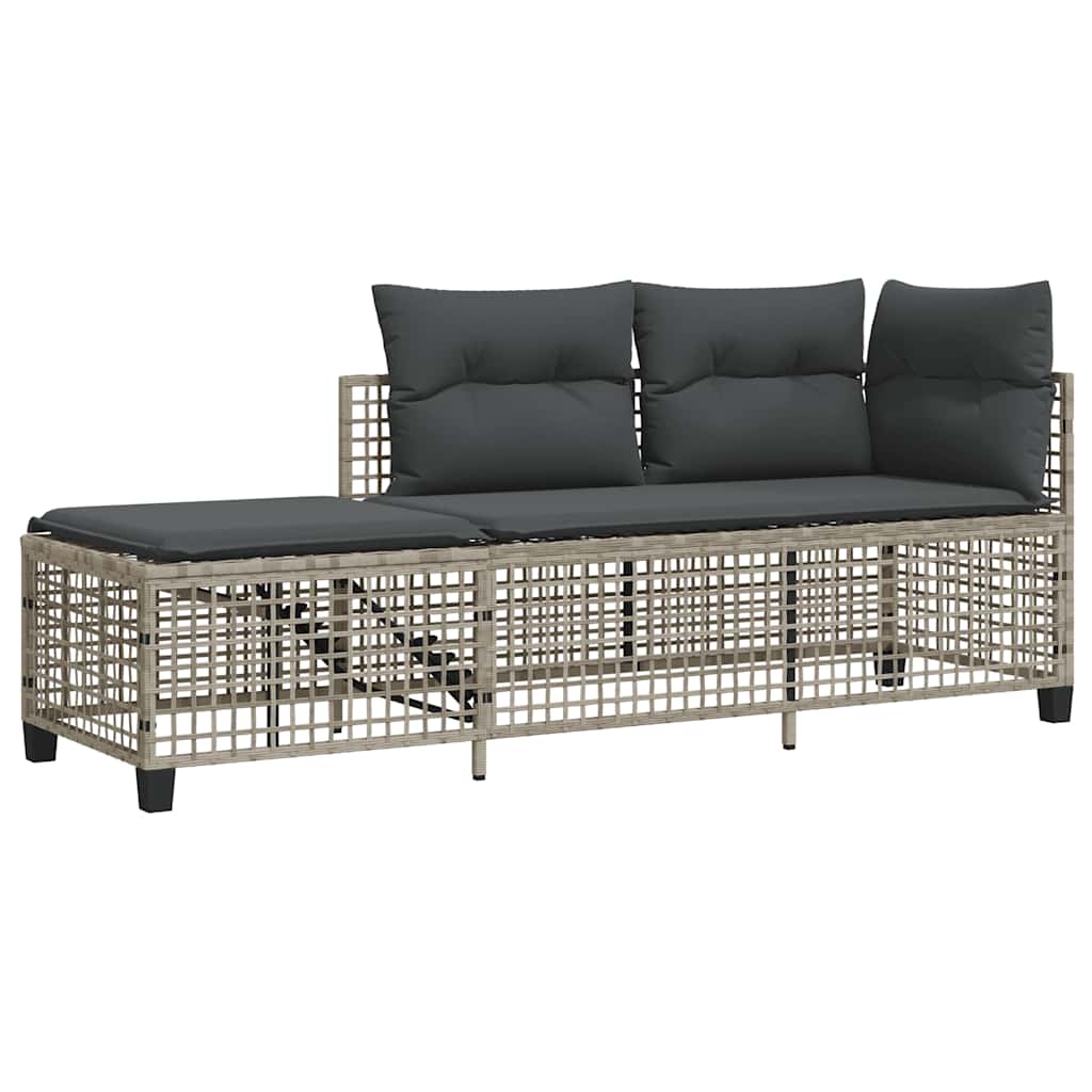 Divani Da Giardino Ad Angolo 3 Pz Cuscini Grigio In Polyrattan