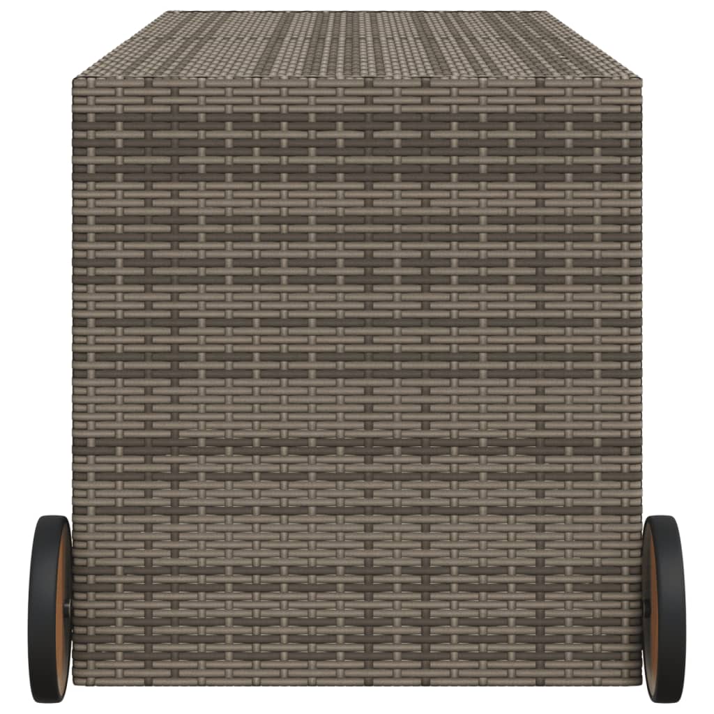 Contenitore Da Giardino Con Ruote Grigio 283l In Polyrattan