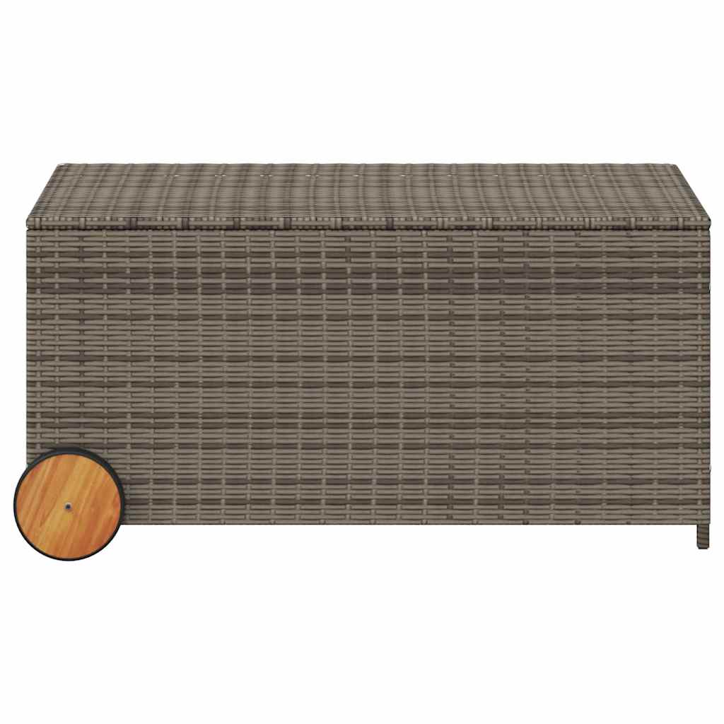 Contenitore Da Giardino Con Ruote Grigio 190l In Polyrattan