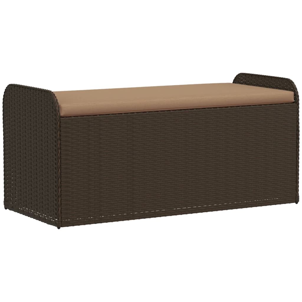 Cassapanca Con Cuscino Marrone 115x51x52 Cm In Polyrattan - Image 3