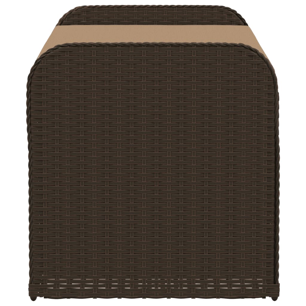 Cassapanca Con Cuscino Marrone 115x51x52 Cm In Polyrattan - Image 6