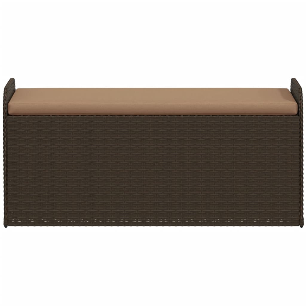Cassapanca Con Cuscino Marrone 115x51x52 Cm In Polyrattan