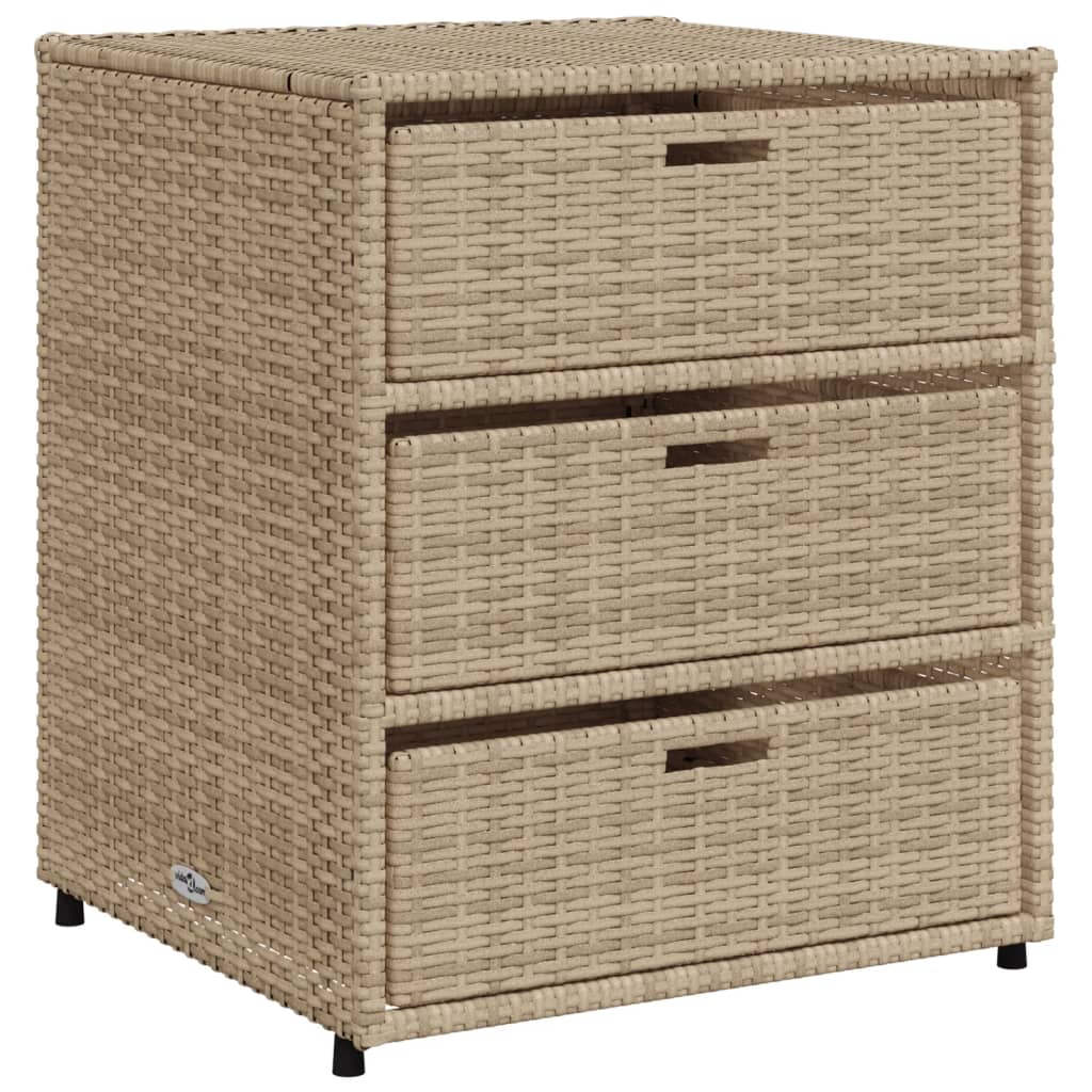Armadietto Portaoggetti Da Giardino Beige 55x59x69cm Polyrattan - Image 4