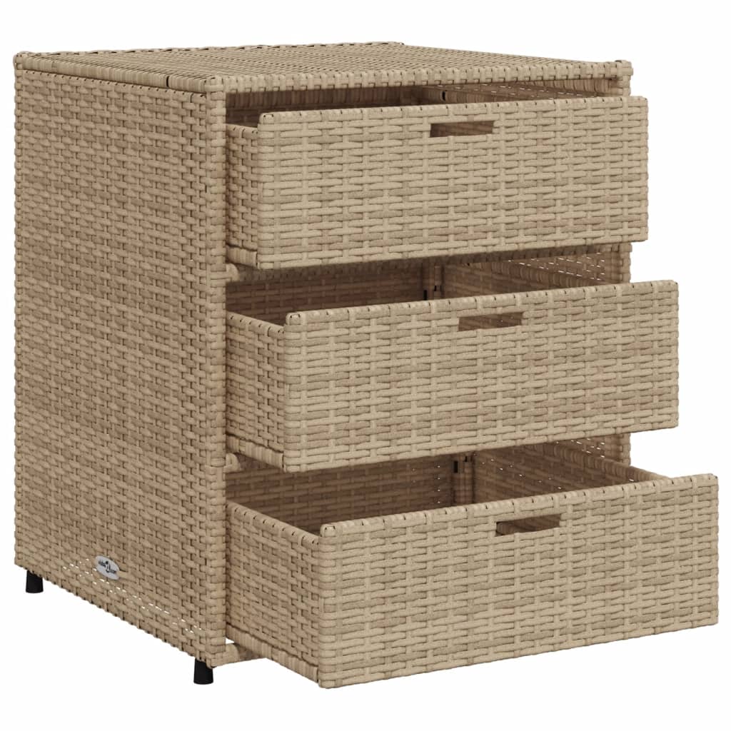 Armadietto Portaoggetti Da Giardino Beige 55x59x69cm Polyrattan - Image 5