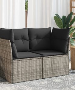 Divano Da Giardino Con Cuscini 2 Posti Grigio In Polyrattan