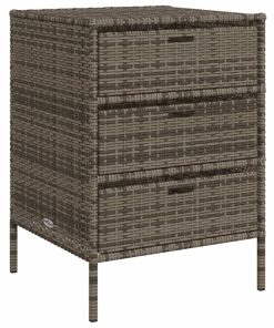Armadietto Portaoggetti Giardino Grigio 55x59x80cm Polyrattan
