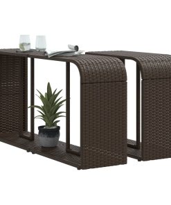 Scaffali Portaoggetti 2 Pz Marrone In Polyrattan