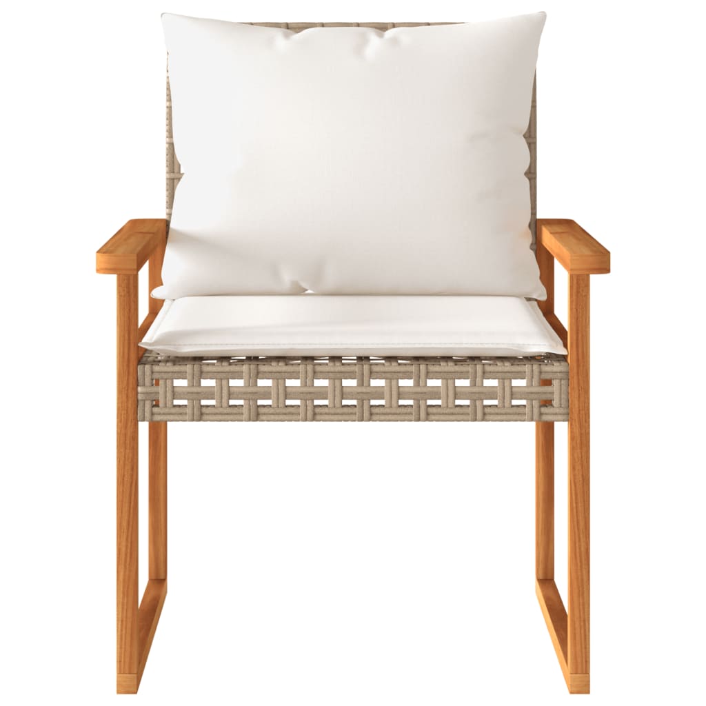 Set Salotto Da Giardino 4 Pz Con Cuscini Beige Misto Polyrattan - Image 5