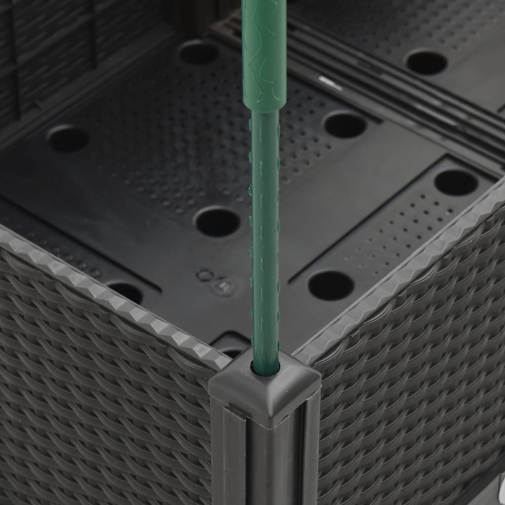 Fioriera Da Giardino Con Traliccio Nera 40x40x142,5 Cm In pp - Image 3