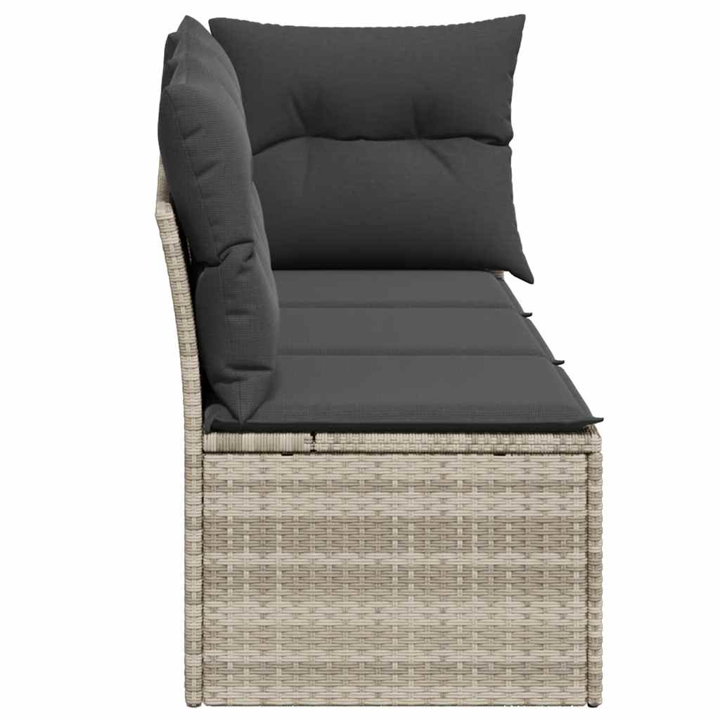 Divano Da Giardino Con Cuscini 3 Posti Grigio Chiaro Polyrattan