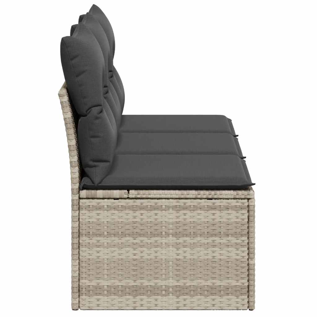 Divano Da Giardino Con Cuscini 3 Posti Grigio Chiaro Polyrattan