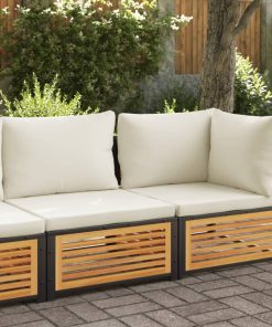 Divano Da Giardino Con Cuscini 2 Posti Legno Massello Di Acacia