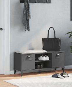 Panca Portascarpe Viken Antracite 106x35x45cm Legno Multistrato