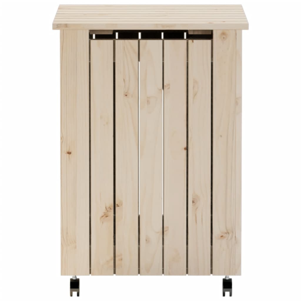 Cesta Biancheria Con Ruote Rana 45x45x64 Cm Legno Massello Pino - Image 3