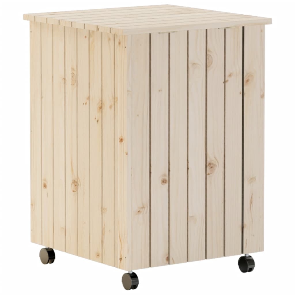 Cesta Biancheria Con Ruote Rana 45x45x64 Cm Legno Massello Pino - Image 6