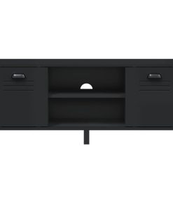 Panca Portascarpe Viken Nera 106x35x45 Cm Legno Massello Pino